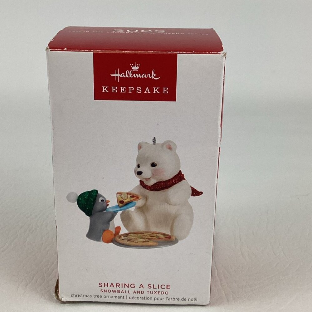 Hallmark Keepsake Christmas Tree Ornament Sharing A Slice Snowball & Tuxedo 2023